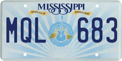 MS license plate MQL683