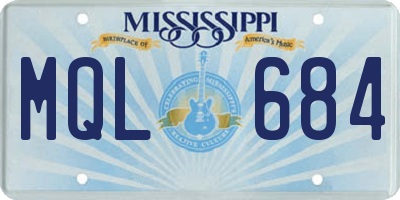 MS license plate MQL684