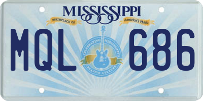 MS license plate MQL686