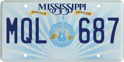 MS license plate MQL687