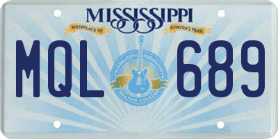 MS license plate MQL689
