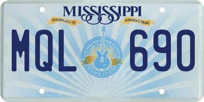 MS license plate MQL690