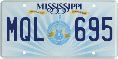 MS license plate MQL695