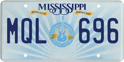 MS license plate MQL696