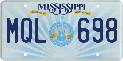 MS license plate MQL698