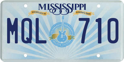 MS license plate MQL710