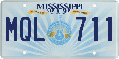 MS license plate MQL711