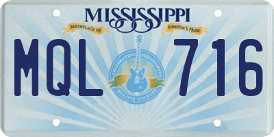 MS license plate MQL716