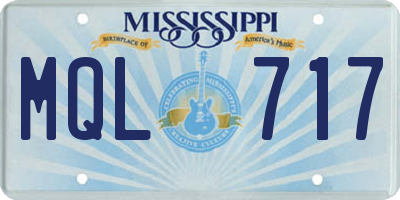 MS license plate MQL717