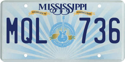 MS license plate MQL736