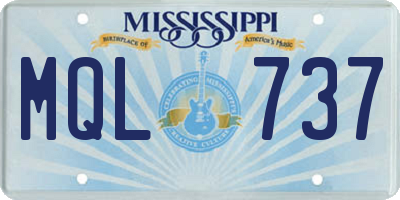 MS license plate MQL737