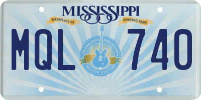 MS license plate MQL740