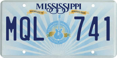 MS license plate MQL741