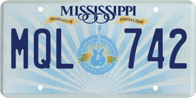 MS license plate MQL742