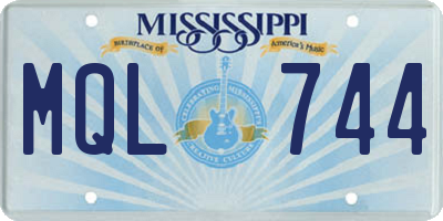 MS license plate MQL744