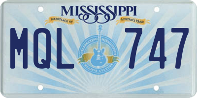 MS license plate MQL747