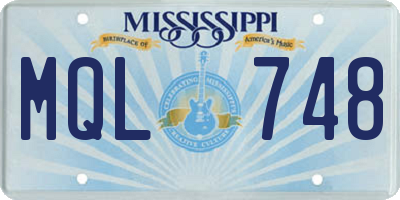 MS license plate MQL748