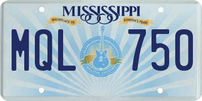MS license plate MQL750