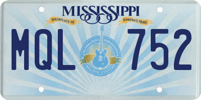 MS license plate MQL752