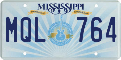 MS license plate MQL764