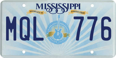 MS license plate MQL776