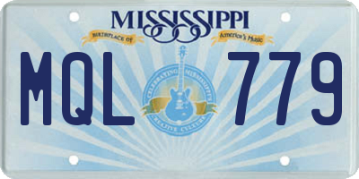 MS license plate MQL779