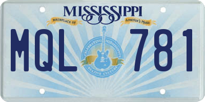 MS license plate MQL781