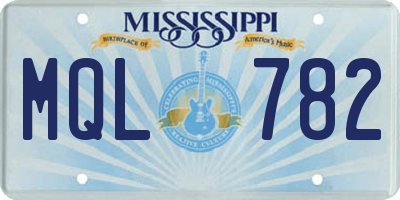 MS license plate MQL782