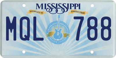 MS license plate MQL788