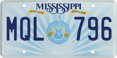 MS license plate MQL796