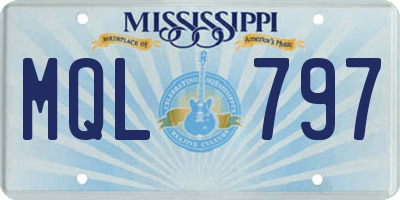 MS license plate MQL797