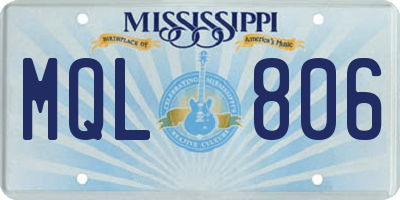 MS license plate MQL806