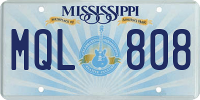 MS license plate MQL808