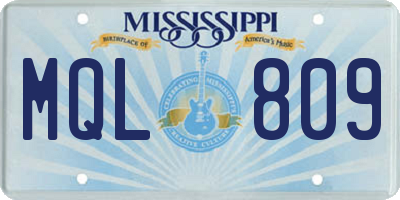MS license plate MQL809