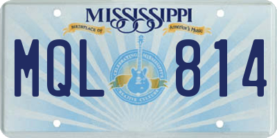 MS license plate MQL814