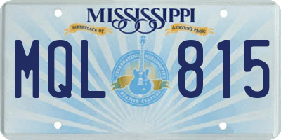 MS license plate MQL815