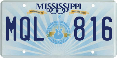 MS license plate MQL816