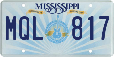MS license plate MQL817