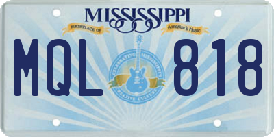 MS license plate MQL818