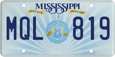 MS license plate MQL819