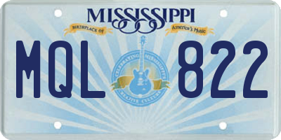 MS license plate MQL822