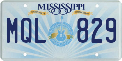 MS license plate MQL829
