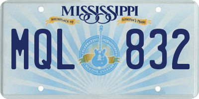 MS license plate MQL832