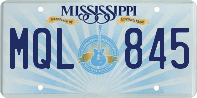 MS license plate MQL845