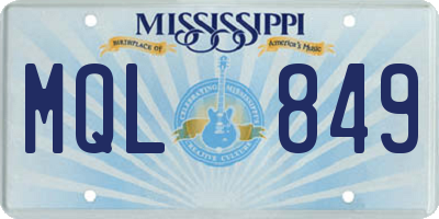 MS license plate MQL849