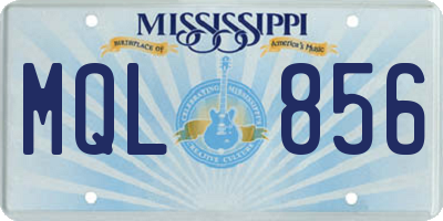 MS license plate MQL856