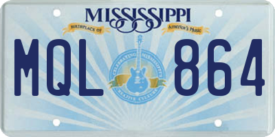 MS license plate MQL864