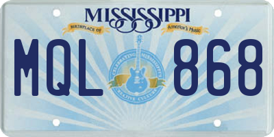 MS license plate MQL868