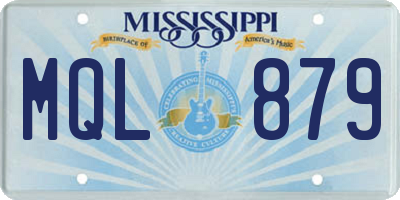 MS license plate MQL879