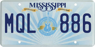 MS license plate MQL886
